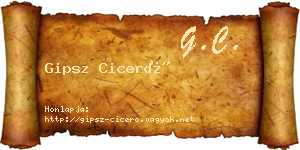Gipsz Ciceró névjegykártya